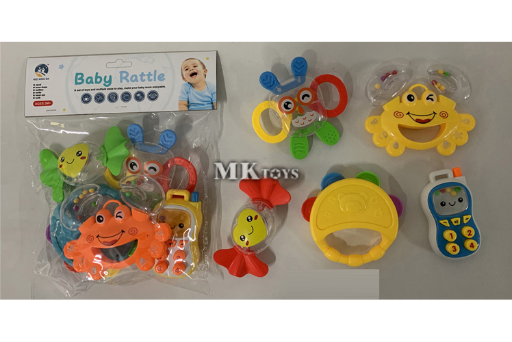 mkn460128 teether shaking rattle[5pcs] 袋庄婴儿5
