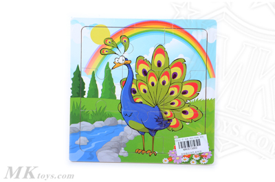 mki673883 puzzle game[wooden] 热缩膜木制孔雀拼图 mktoys,美佳玩具