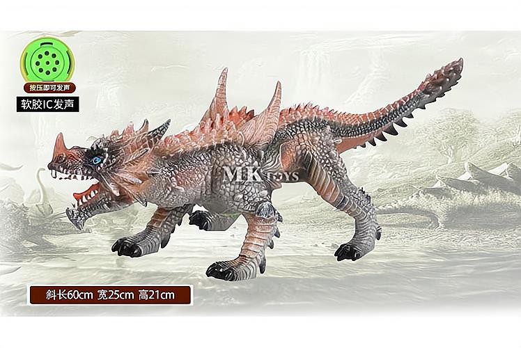 mkm684859 soft rubber dinosaur with ic 软胶ic四角龙 mktoys,美佳