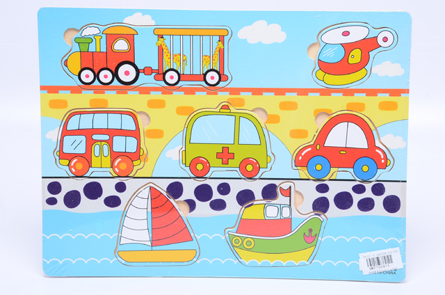 mkf700815 puzzle game 热缩膜木制交通工具拼图 mktoys,all kinds of