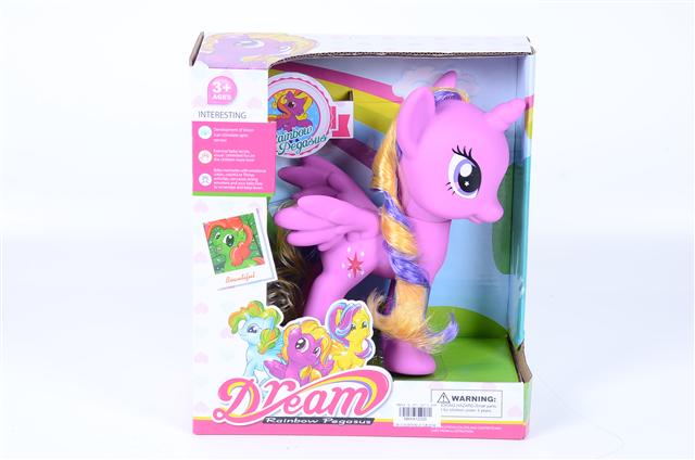 mkh412326 pony with comb,mirror 展示盒搪胶精灵马配梳镜 mktoys