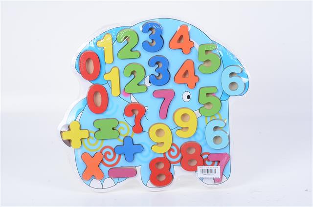 热缩膜木制益智大象数字拼图