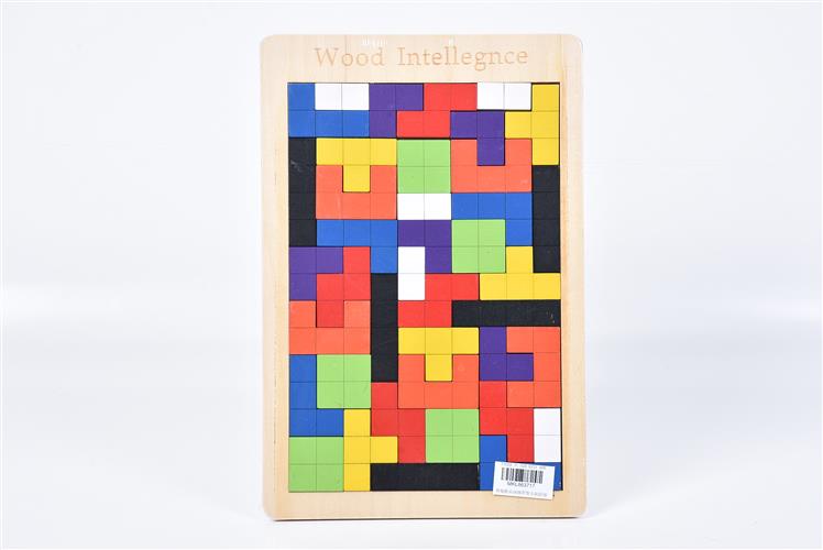 mkl863717 wooden puzzle 热缩膜木制俄罗斯方块拼图 mktoys,美佳玩具