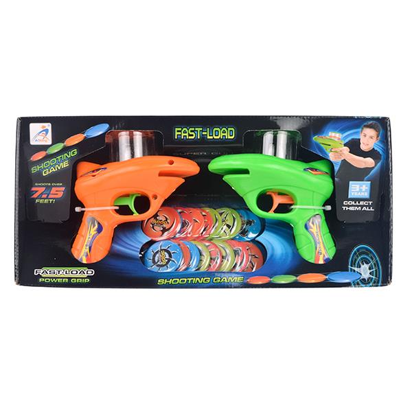mkm492961 flying disk gun[2pcs] 展示盒2支实色飞碟枪 mktoys,美佳